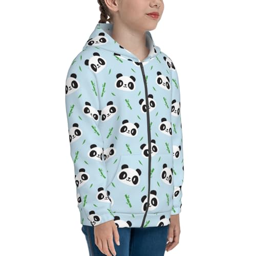 Cute Mochi Panda Kids Pullover Hoodies Boys Zip Up Sweatshirts Girls Athletic Clothes with Pocket4