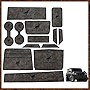 Muslogy 4 Door and 2 Door Interior Enhancement Cup Holder Inserts,Center Console Liner Mats,Door Pocket Liners Interior Accessories (4 Door, Leather Retro Grey)