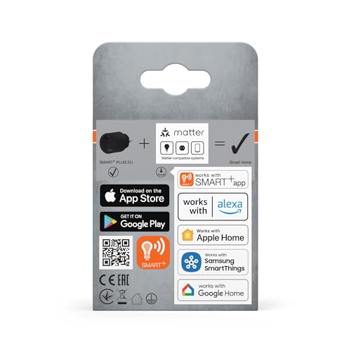 OSRAM SMART+ Matter Plug EU Steckdose, 2300W, 10A, IP20, schwarz, Alexa, Google Home, Apple HomeKit