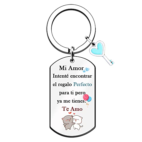 FCZIVA Llaveros Marido Día De San ValentíN Ideas De Regalos Mi Amor De CumpleañOs Para él Novio Hombres Compromiso De Boda Recuerdo Divertido Regalo De Navidad Lindo Gato Llave Accesorio De Etiqueta Cover
