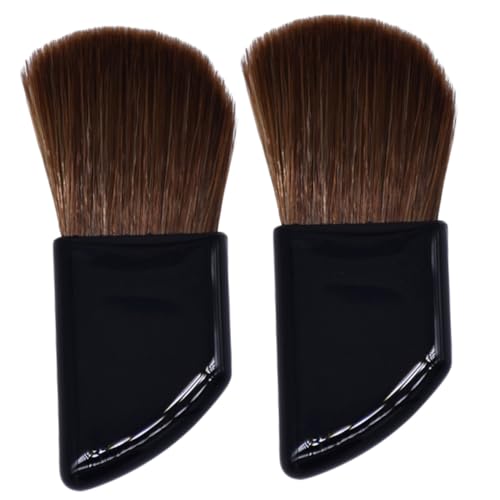 COLLBATH 2 piezas Brochas Maquillaje Mini Pinceles Cosméticos Viaje Aplicador Polvo Base para Ojos y Mejillas Portátil Cómoda para Mujeres
