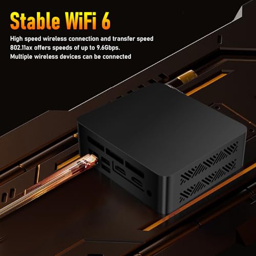 Mały Komputer Stacjonarny, Procesor I3 1215U DDR4 2666 MHz WiFi 6E BT 5.2, Mikrokomputer z Interfejsem Multimedialnym USB 3.2 USB 2.0 HD Typu C, Czarny, Szybka łączność (wtyczka