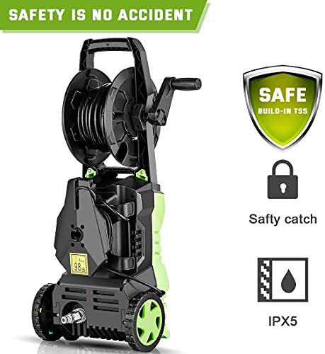 Electric Pressure Washer Homdox Pressure Washer 1500W Power Washer High Pressure Cleaner Machine With 5 Nozzles Foam Cannon,Best For Cleaning Homes, Cars, Driveways, Patio #TOP5