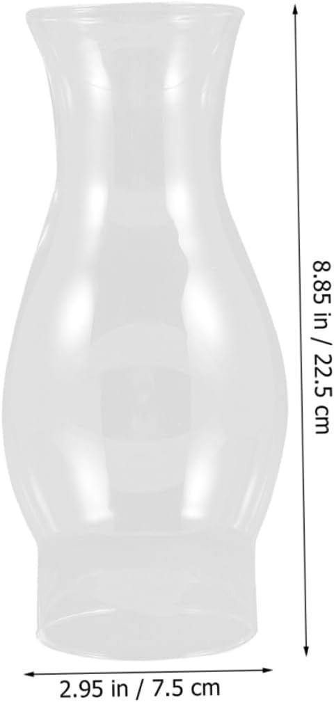 Mobestech 2pcs Oil Lamp Chimney Replacement Glass Kerosene Lamp Chimney Crimped Top for