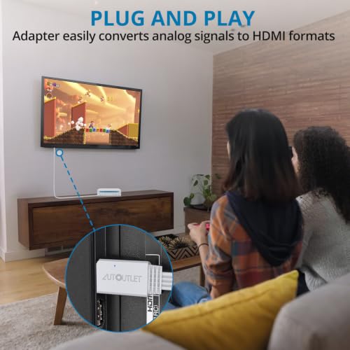 Image of AUTOUTLET Wii to HDMI Cable Converter, 1080P, 6.5ft /2M for Full HD Device