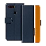 UOGNADGD Lederhülle Kompatibel mit ZTE Nubia Z17S Klappbares Portemonnaie-Hülle mit Magnetverschluss Ständer & Kartenfächern stoßfestem Schutz (Blau)