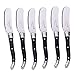 Laguiole by FlyingColors Cheese Knife Butter Spreaders Knife Set. Stainless Steel, Black Color Handle, 6 Pieces