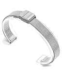 OUTPUTBT Cinturino di ricambio in acciaio inox 316L, 10 mm, 12 mm, 14 mm, 16 mm, 17 mm, 18 mm, 19 mm, 20 mm, 21 mm, 22 mm, chiusura rapida, 12mm, Acciaio inossidabile Metallo