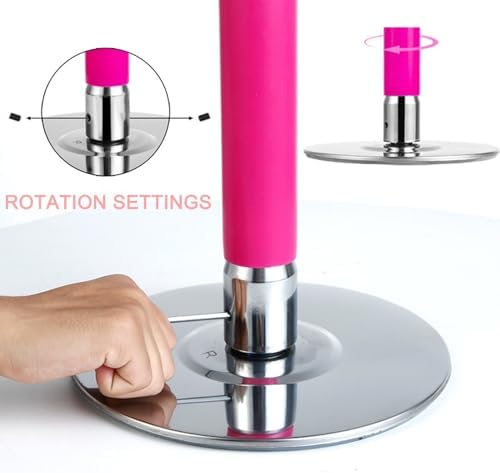 Premium Dance Pole Removable Spinning Static Dancing HeavyDuty Steel Pole Adjustable Height，Adjustable Removable Silicone Dance Pole Kit for Home Fitness, Gym, and Party, Portable for Exerci