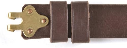 M1907 Military Style Leather Rifle Sling Brass Hardware Dark Brown M1 Garand, M14, 1903 Springfield
