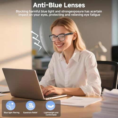 AI Smart Glasses with Camera, 4K 800W HD Video Recording Glasses with Audio, Bluetooth Sunglassess with Camera, Real-Time Translation, Voice Assistant, Object Recognition, Hands-Free Music Calls — view 3