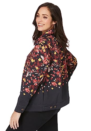 Jessica London Women's Plus Size Classic Cotton Denim Jacket 100% Cotton Jean Jacket - 30, White Beige #TOP3