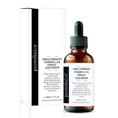 Dreifach starkes Vitamin C, E & Ferulasäure Serum (mit Retinol & doppelter Hyaluronsäure) - 30ml Cover