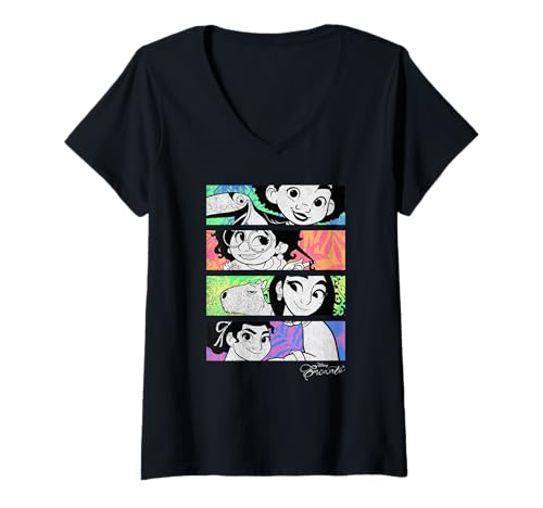 T-shirt Disney Encanto femme à col en V, idée cadeau pour les fans