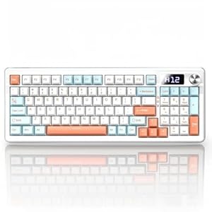 YINDIAO Mechanische Bluetooth Tastatur Kabellos mit Hintergrundbeleuchtung – Kompatibel mit Windows & Mac – Leise Mechanische Tasten, Wiederaufladbar (Green Lemon Orange)