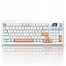 YINDIAO Mechanische Bluetooth Tastatur Kabellos mit Hintergrundbeleuchtung – Kompatibel mit Windows & Mac – Leise Mechanische Tasten, Wiederaufladbar (Green Lemon Orange)