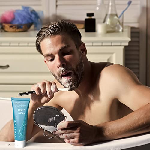 Blesswell Ultimate Shave Cream - Men's Energizing Shaving Cream - For All Skin Types - Skin Moisturizing, Smoothing, Cooling, Freshly Scented (2-Pack) #TOP4