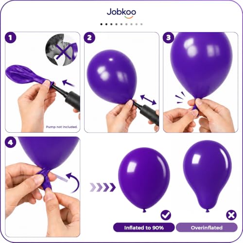 Image of Jobkoo Purple Balloons 12 Inch, 50Pcs Dark Royal Purple Latex Balloon
