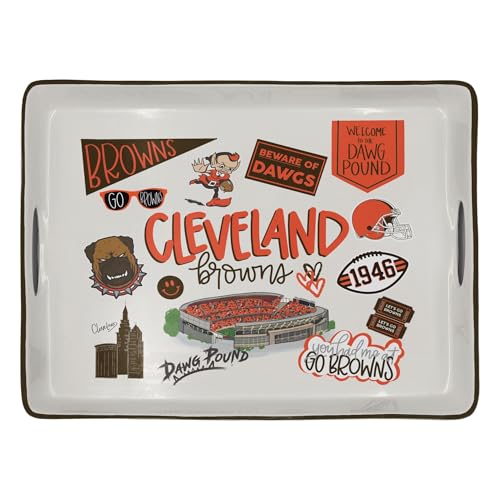 Proformance Home NFL Cleveland Browns Loco Fan Large Serving Tray w/Handles