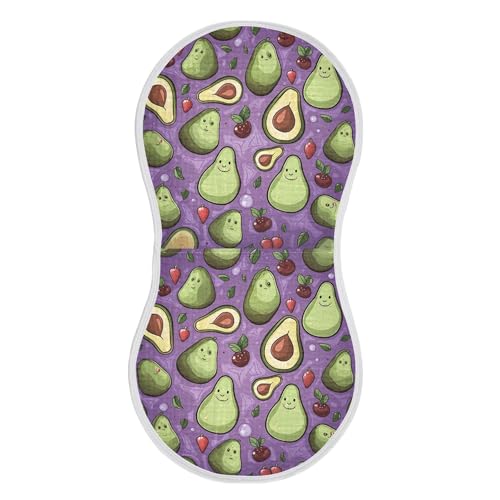 xigua Cartoon Avocado Baby Burp Cloths for Newborn Boys and Girls 2 Pack, Soft & Absorbent Cotton Baby Burp Cloth, Baby Washcloths, Newborn Towel, Burp Rags