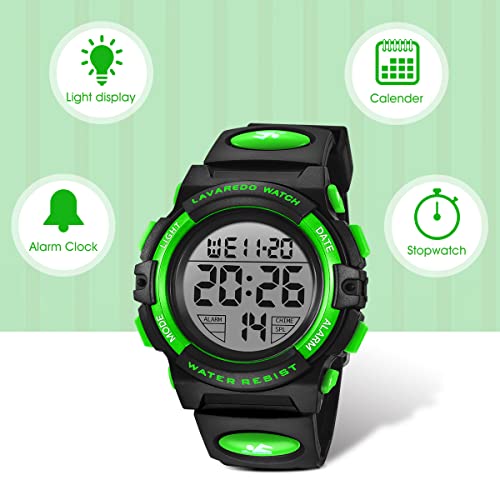 Image of Kids Watch,Boys Watch for 3-15 Year Old Boys,Digital Sport Outdoor Multifunctional Chronograph LED 50 M Waterproof Alarm Calendar Analog Watch for Children with Silicone Band,Kids Gift