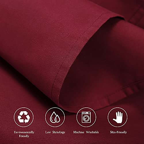 Image of 4 Piece Bed Sheet Set - 1 Flat Sheet,1 Fitted Sheet and 2 Pillow Cases,Brushed Microfiber Luxury Bedding with Deep Pockets (Full,Burgundy)