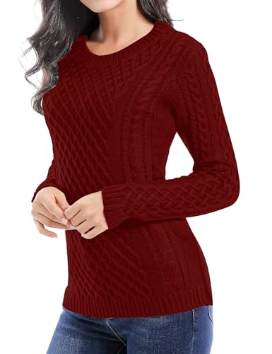 v28 Women Crew Neck Knit Stretchable Elasticity Long Sleeve Sweater Jumper Pullover