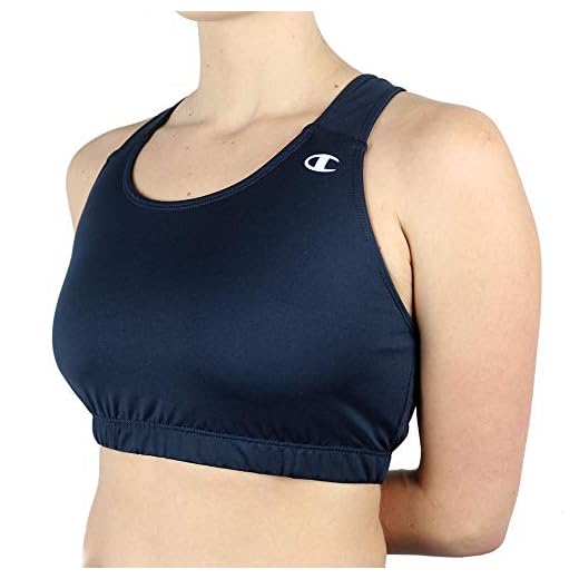 Champion Women's Essential Racerback Bra, Navy, Medium
