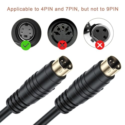 Image of HAKUHO RadioShack 4pin S-Video Male to 4 Pin S video Male Cable Lead 3.65 Meters for TVs, VCRs, Satellite Receivers, Laptop, PC Graphic Card, HDTV, VCR, DVD.