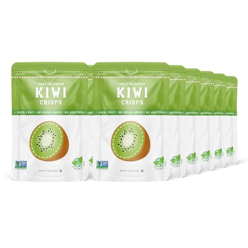 Nature’s Turn Freeze-Dried Fruit Crisps – Healthy, Gluten-Free, Crispy & Delicious, Plant-Based Snack, Ideal for Cereal, Smoothies, School Lunches, & On-the-Go, Sour Kiwi, Bags of 12 (0.53 oz Each)