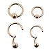 16G 3/8''(10mm) Rose Gold IP Plated 316L Steel Hinged Clicker Captive Bead Rings Septum Lip Nipple Ring Ball Closure(Sold Individually)