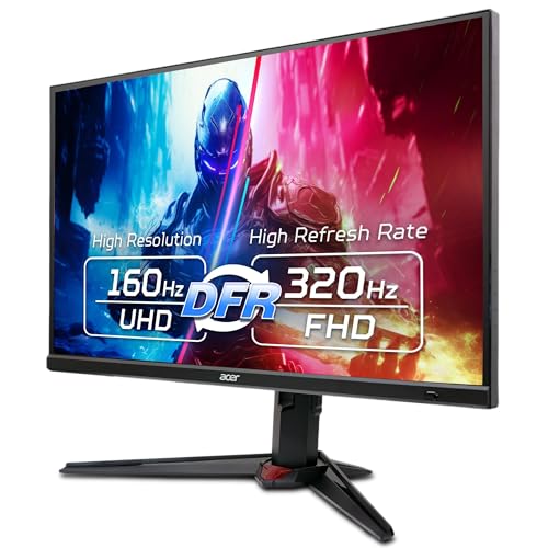 Image of Acer Nitro XV272K V5 27 Inch UHD (3840x2160) IPS Agile Splendor Gaming Monitor | 160Hz Refresh, Delta E<1, FHD 320Hz Through DFR, G-Sync & FreeSync Compatible, Smart Dial, Eyesafe Certified - Black
