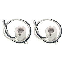 E11 Mini-Candelabra Base Ceramic Lampholder,TWDRTDD Mini Can E-11 Base Porcelain Halogen Bulb Socket with 8" Wire Leads 2-Pack,SizeA