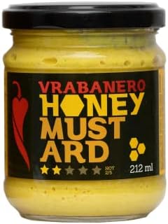 I LOVE SPICY Vrabanero Honey Mustard 212 ml Musztarda Z Miodem I Chilli Dodatek do Potraw Hot Dog Grill Pikantna Słodka Musztarda Ostrość 2/5