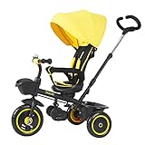 DISEÑO AJUSTABLE: La barra puede ser ajustada para adaptarse a la altura de los padres, la capota puede ser ajustada para adaptarse a diferentes ángulos del sol, los pedales pueden ser plegados para adaptarse a las necesidades del bebé.