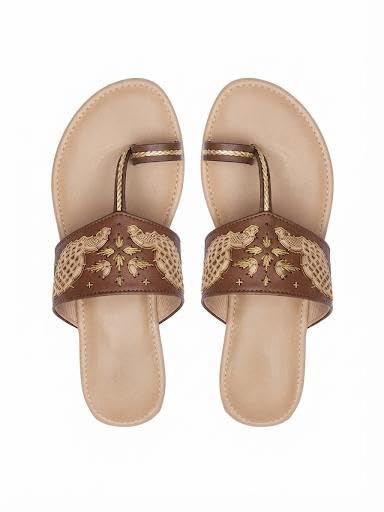 Rajasthani Chappal for Women Flat Fashion Sandals & Ethnic Slippers-image-40