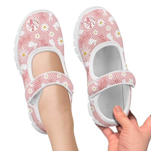 Cartoon Pink Print Girls Sneakers Mary Jane Shoes Dress Shoes for Toddler Lightweight Flat Shoes Anti-Slip School Uniform Shoes for Party,Travel3