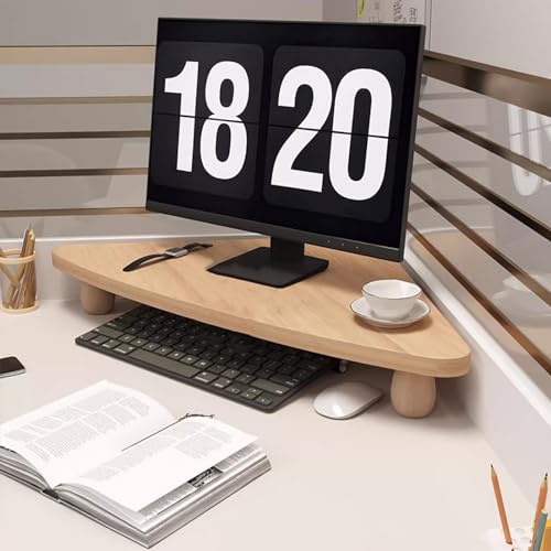 Support d'angle pour moniteur en bois robuste, rehausseur d'écran design