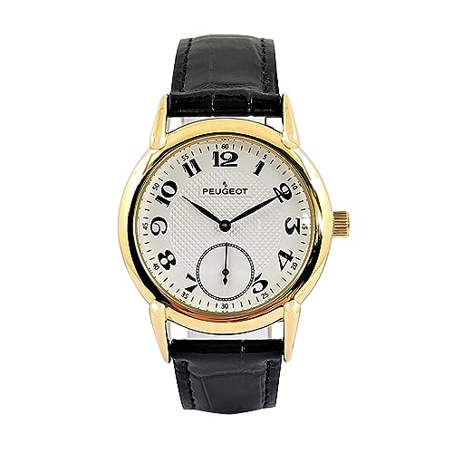Peugeot Men’s Vintage 14K Gold Plated Watch with Remote Sweep
