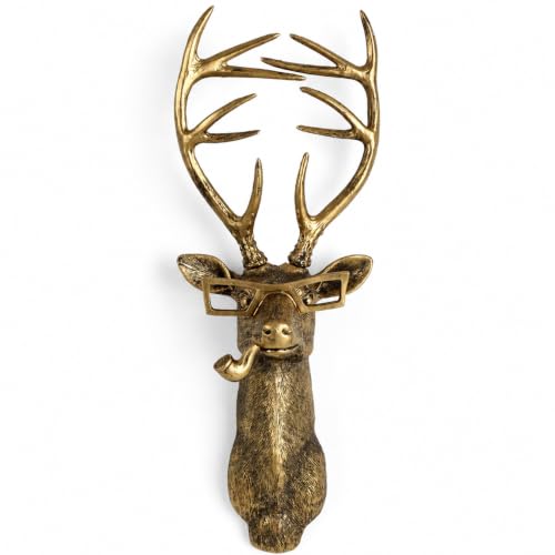 UITWMKTG Gold Deer Head Wall Decor - Modern Animal Wall Sculpture, Deer Wall Art for Living Room, Bedroom, Office, Gold Wall Hanging Home Decoration