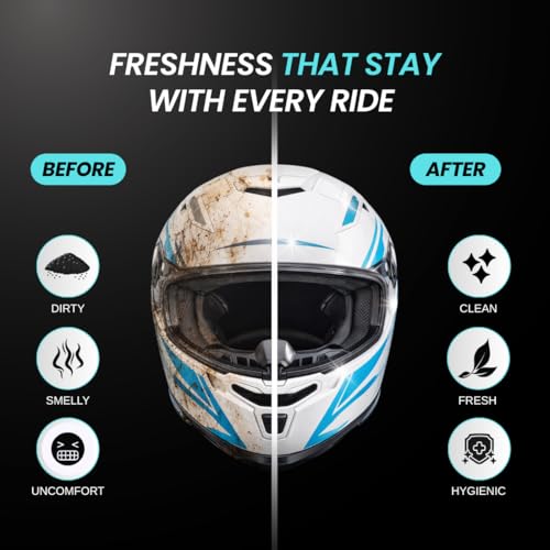 Image of GROOMMM Helmet Cleaner Spray Inner Foam 150ml With Lemonish Fragrance | Cleaner Instant Drying | Dirt Remover For Helmet Interior, Exterior & Visor With Microfibercloth | Safe For Skin & Hair