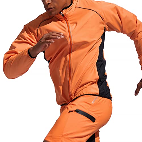 Jaqueta de Ciclismo Impermeável, Masculino Feminino Respirável Manga Longa Corta-vento Reflexivo par