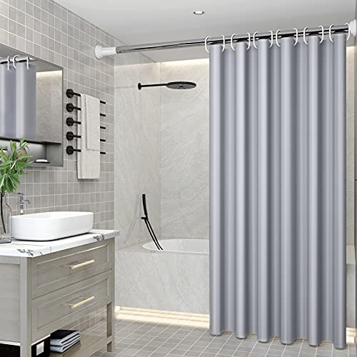 DEARARTBath Silver Grey Shower Curtain Liner, 72''L ×72''W inch Cloth Shower Curtains Set with Grommet and Hooks, Water Proof Quick Dry Washable Easy Care by DEARART - Used condition - US$16.19