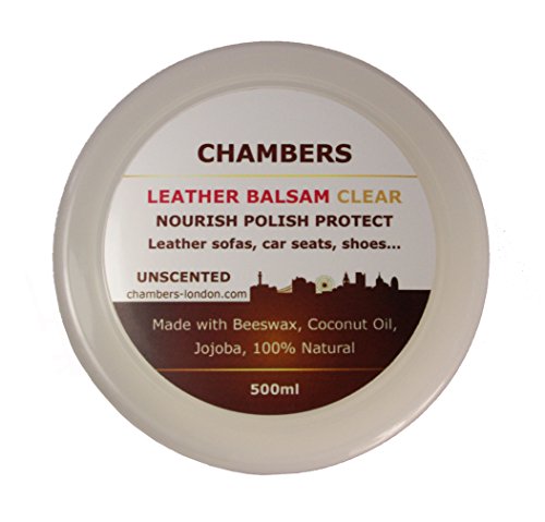 Natural Chambers - Acondicionador y restaurador de cuero en bálsamo de 500u00a0ml, apto para todo cuero liso, perfecto para sofás de piel anilina
