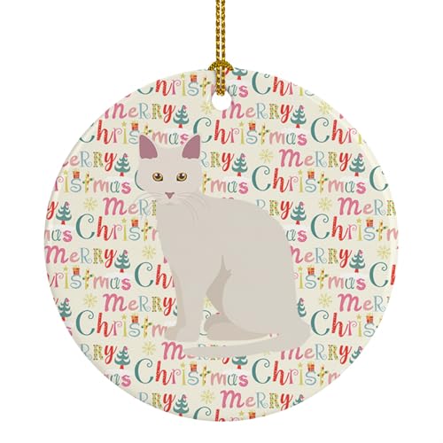 Caroline's Treasures Aphrodite Giant Cat Christmas Ceramic Ornament Christmas Tree Hanging Decorations for Home Christmas Holiday, Party, Gift, 3 in, Multicolor