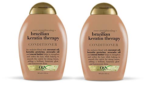 OGX Conditioner, Ever Straight Brazilian Keratin Therapy, 13oz, Pack of 2