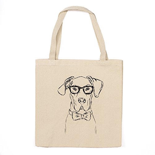 Gran danés Heavy Duty 100% lona de algodón bolso de compras reutilizable bolsa de la compra 14.75 x 14.75 x 5, lona algodón, Canvas, Printed 1 Side