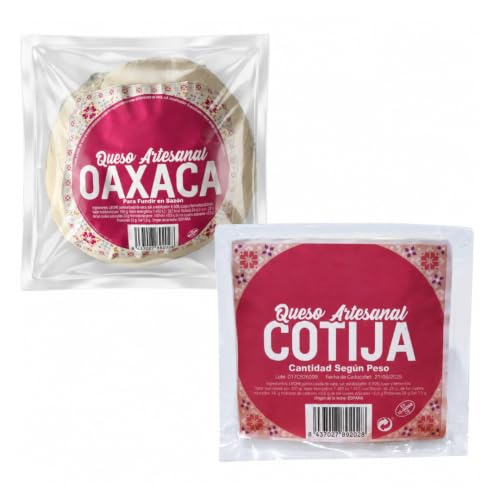Pack 2 Quesos Artesanales Oaxaca y Cotija 500g x2 Típico Queso Mexicano