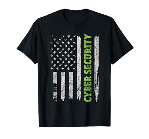 Cybersecurity - USA Flag Computer Engineer Programmer Hacker T-Shirt