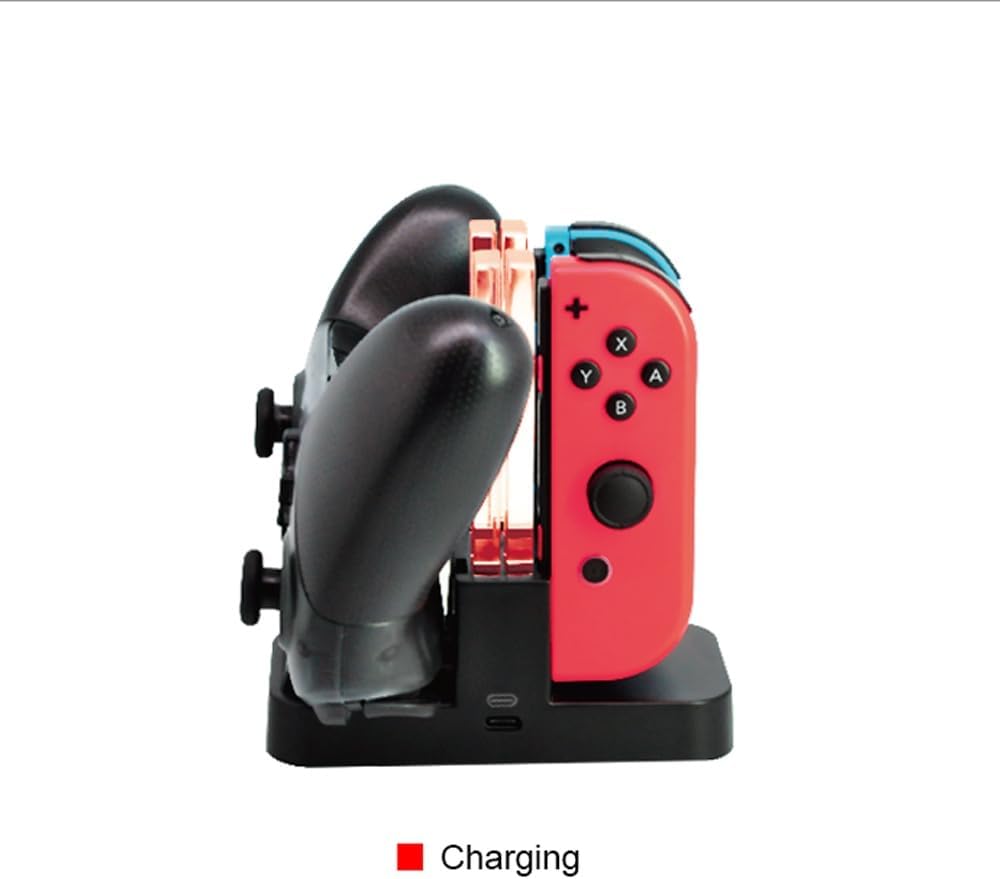 Carregador Para Joy-con e Controle PRO Nintendo Switch Com Indicador Led de Carregamento em Acrílico